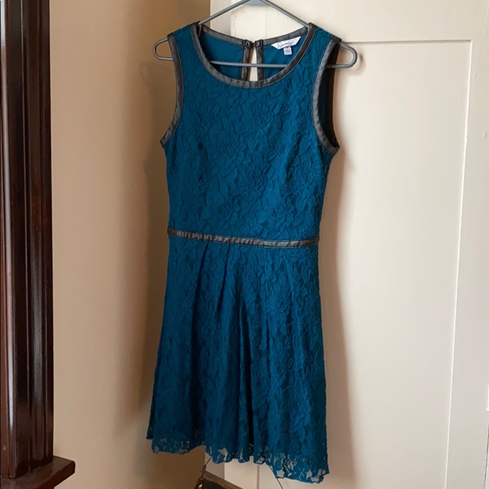 Leather & lace dress